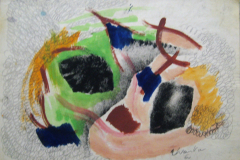 Abstrakte-Komposition-Tempera-auf-Aquarell-40x58-1960-signiert