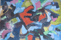 Abstrakte-Komposition- Mischtechnik-auf-Platte-60x85-1965