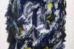 Abstraktion-Blau-Gelb-Mischtechnik-Tempera-mit-Oel-60x40-1960