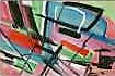 Komposition-Rot-Blau-Tempera-50x75-1960-verkauft im  Allgäu
