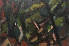 Abstrakte-Landschaft-Oel-auf-Leinwand-50x60-1958
