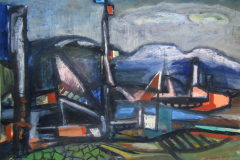 Hafenlandschaft-Tempera-41x56-ca-1965