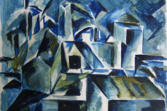 Kubistisches-Stadtbild-Aquarell-25x31-1961-signiert