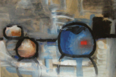 Komposition-blauer-Apfel-Tempera-auf-Pappe-40x56-1960