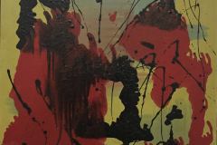 Les-Taches-rot-und-schwarz-Oel-auf-Leiwand-60x50-1957