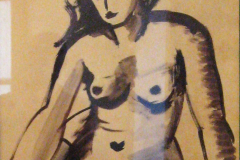 Sitzender-Akt-Pinselzeichnung-1948