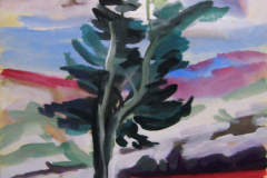 5-Baum-in-den-Bergen-Tempera-75x50-1964