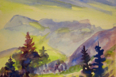 23-Bergwiesen-am-Morgen-Aquarell-37x49-1955