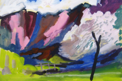 24-Bluehender-Baum-in-den-Bergen-Tempera-40x50-1955