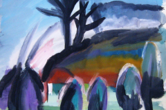 33-Heuwiese-in-den-Bergen-Tempera-46x35-1956