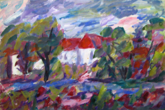 38-Klostergarten-Seeon-Tempera-50x75-1963