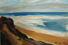 41-Kuestenlandschaft-Sandstrand-Mischtechnik-36x48-1955-verkauft an Michael