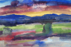45-Landschaftskizze-Aquarell-35x45-1955-verkauft in Oy Allgäu