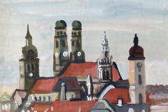 Muenchner-Innenstadttuerme-Tempera-50x75-1965-verkauft
