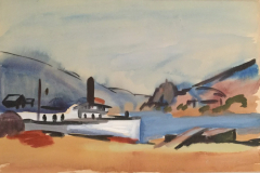 53-Schreckenstein-an-der-Elbe-I-Aquarell-50x70-1962