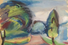 64-Weg-zwischen-Baeumen-Tempera-44x55-1959