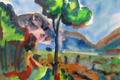 67-Zugspitze-vom-Eibsee-aus-Aquarell-35x46-1964