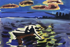 Abend-am-Chiemsee-Aquarell-1964-verkauft Staffelsee