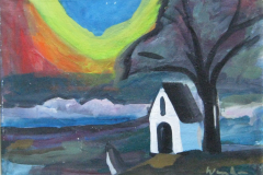 Bergham-Kapelle-Oel-auf-Leinwand-60x80-1966-verkauft Agnesstrasse