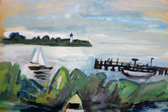 Fraueninsel-im-Chiemsee-von-Gsadt-aus-Tempera-50x75-1960