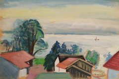 Gstaad-am-Chiemsee-mit-Boot-Tempera-50x75-1960