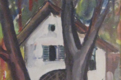 Seeon-Kellerhaus-am-Weinberg-Tempera-60x40-1950-verkauft in Oed