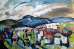 Bauernarbeit-in-Oberbayern-Tempera-50x75-1963