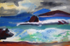 Cote-dAzur-Aquarell-mit-Tempera-50x75-1964, verkauft in Söchtenau