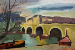 Paris-Seinebruecke-Tempera-50x75-1960