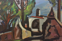 St.Tropez-St.-Anna-Kapelle.-Oel-auf-Platte-60x85-1966-Rueckseite-Abstrakte-Komposition
