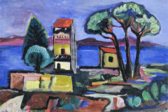 1-Landschaft-am-Gardasee-Tempera-34x51-1953-verkauft-an-Walter