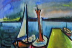 Boote-am-Steg-Aquarell-44x58-1956
