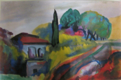 Italienische-Landschat-am-Gardasee-Fotografische-Reproduktion-40x60-Original-1960