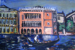 Venedig-Godola-am-Canale-Grande-Tempera-38x57-1958