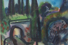 Zypressen-am-Gardasee-Aquarell-40x27-1953