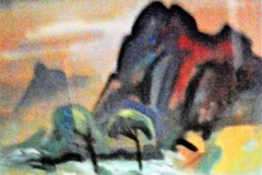 Italienische-Berglandschaft-Tempera-50x75-1956--verkauft in OberstaufenKoeberle