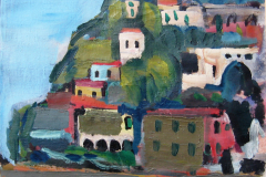Positano-Italien-Oel-auf-Leinwand-45x55-1965-verkauft Baaderstrasse