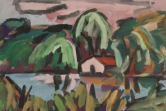 Fischerhuette-an-der-Alz-bei-Truchtlaching-Tempera-40x56-1950