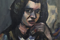 Bildnis-Frauenkopf-Oel-auf-Karton-52x42-1949