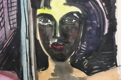 Bildnis-im-Fenster-Aquarell-mit-Tusche-43x40-1954
