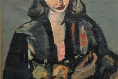 Meine-Frau-mit-Katze-Oel-auf-Leinwand-77x56-1946