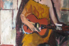 Portrait-Gunilde-Hirschmann -Oel-auf-Platte-150x100-1958-59  -  Rueckseite-von-Abstrakte-Komposition