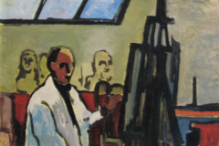 Selbstportrait-im-Atelier-Tempera-auf-Papier-47x67-1960