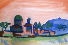 Dorf-bei-Alicante-Tempera-37x41-1965