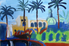Park-am-Lope-de-Vega-Theater-Tempera-38x50-1963