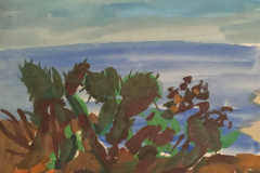 Spanien-Kakteen-am-Meer-Tempera-34x46-1965