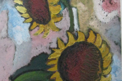 Sonnenblumen-Mischtechnik-60x46-verkauft in Begham