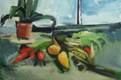 Sillleben-mit-Maiskolben-Oel-auf-Leinwand-75x90-1968-Vorderseite-von-Capri